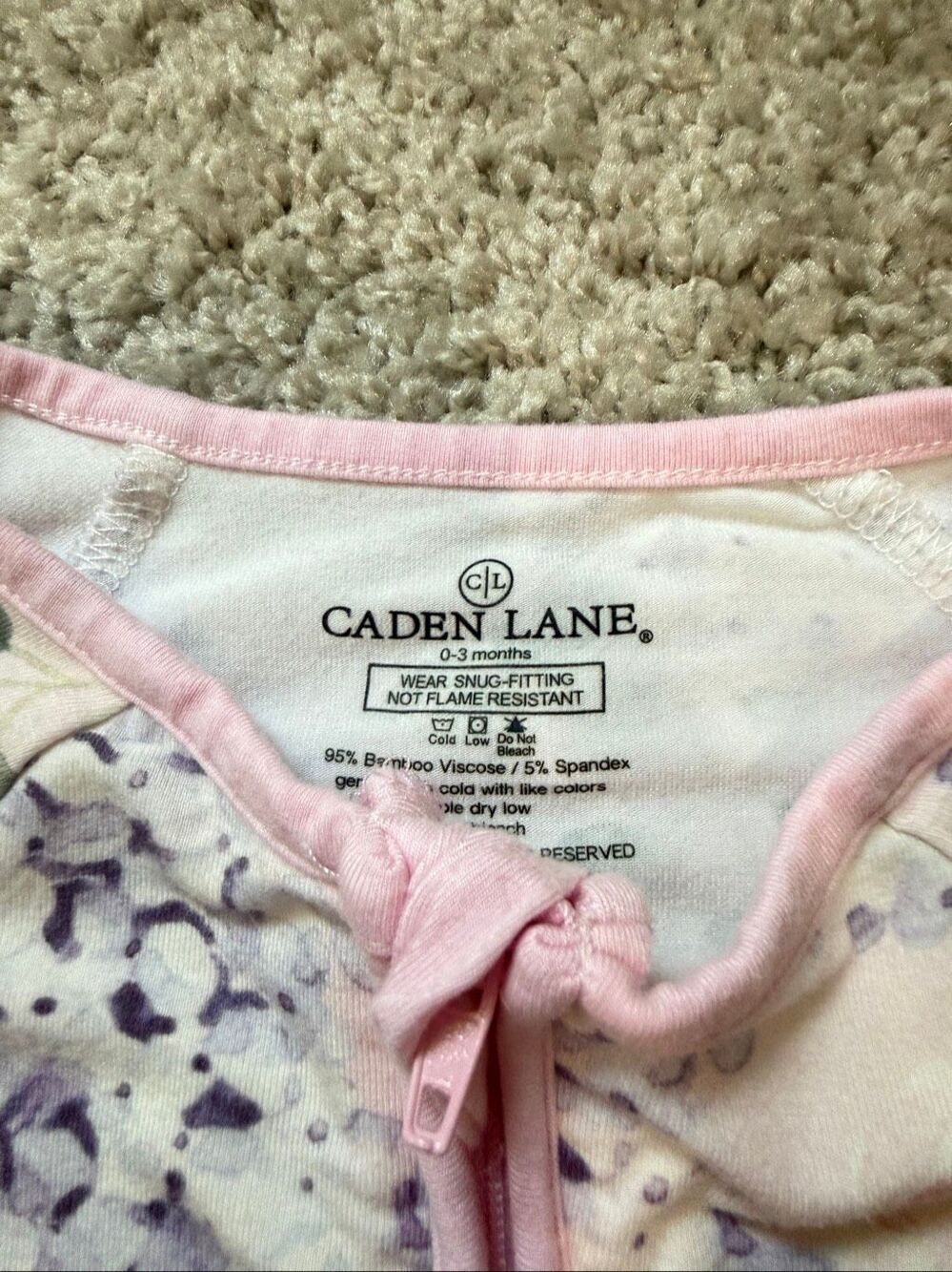 Caden Lane Water Color Florals Sleeper 0-3 Months - Picture 4 of 5